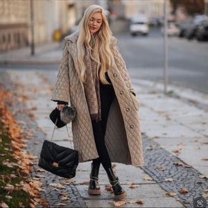 Zara quilted knit coat